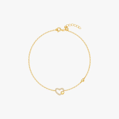 Hollow Heart Sterling Silver Bracelet