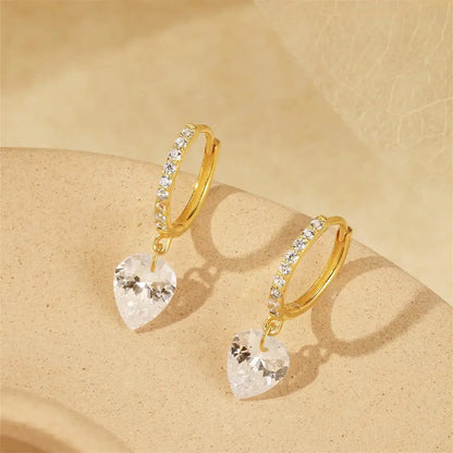 Crystal Drop Hoop Earrings