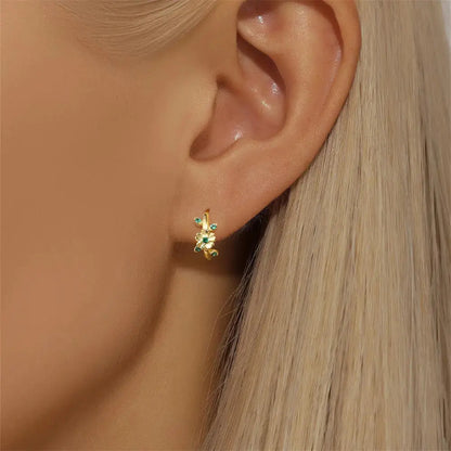 Floral-Inspired Green Zirconia Hoops