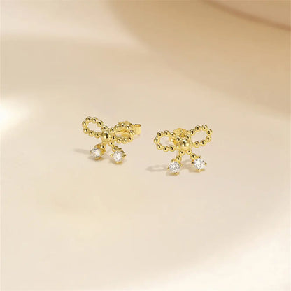 Beaded Bow Dangle Earrings