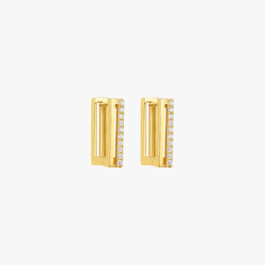 Radiant Rectangular Huggie Earrings