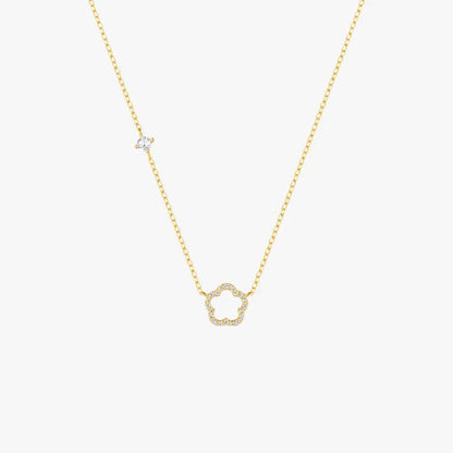 Dazzling Five-Petal Flower Pendant Necklace