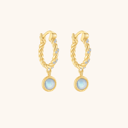 Vintage Opal Twist Hoop Earrings - mifjewelry