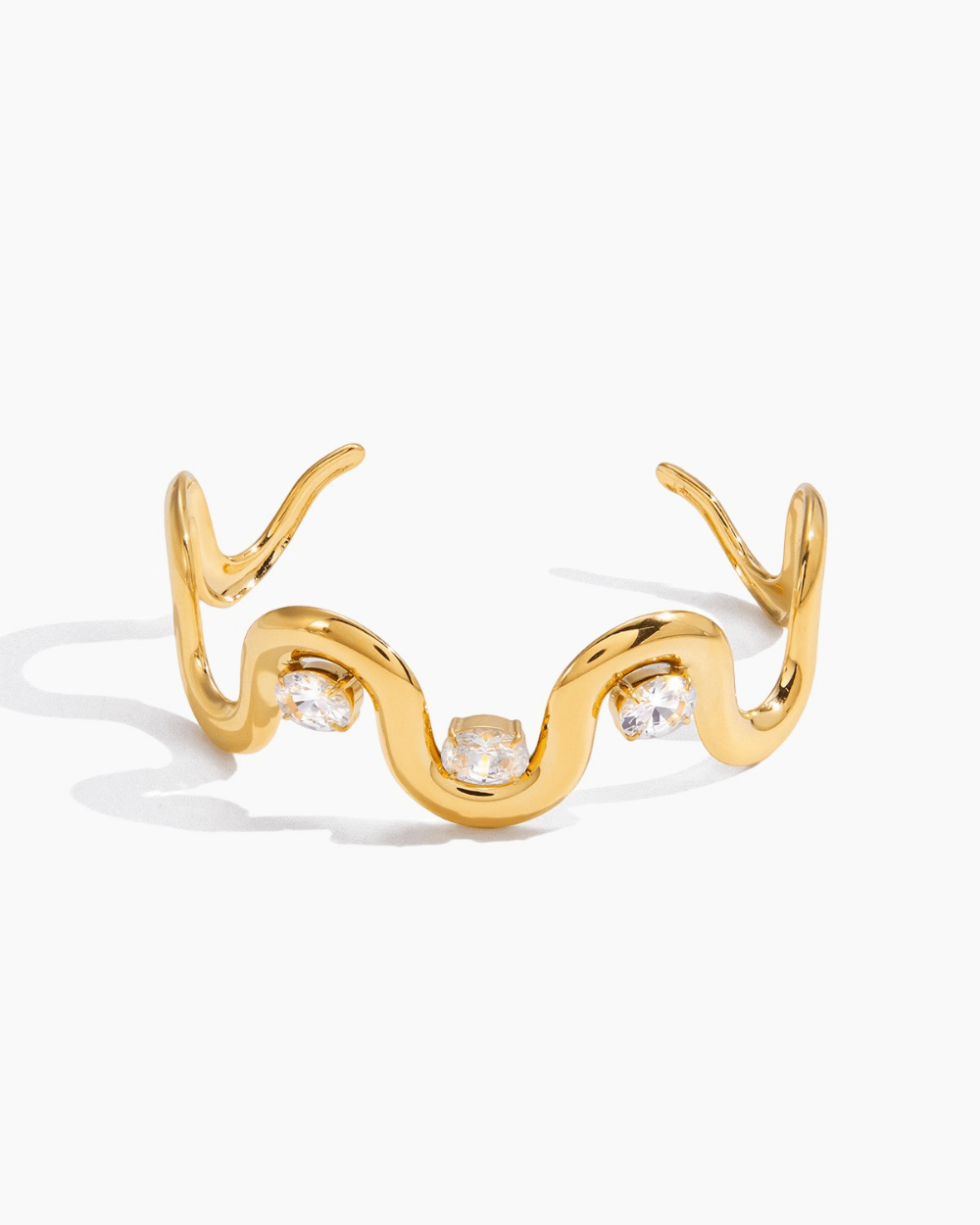 Wave Glow Crystal Cuff - mifjewelry