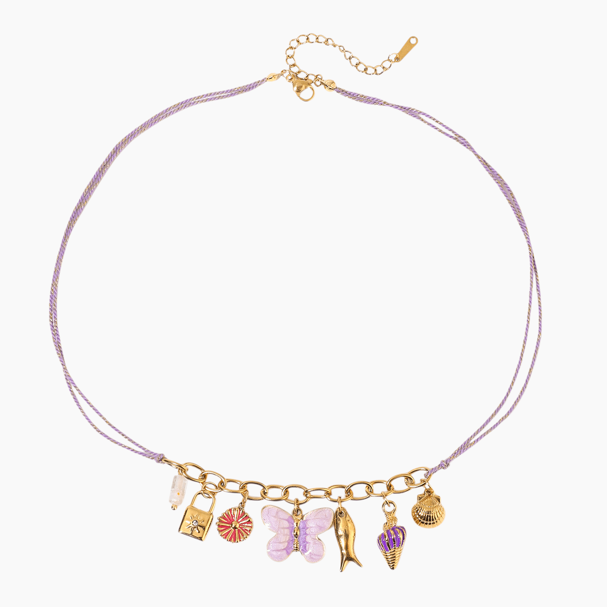 Whimsical Charms Purple Rope Necklace - mifjewelry