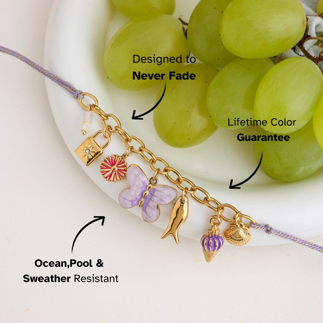 Whimsical Charms Purple Rope Necklace - mifjewelry