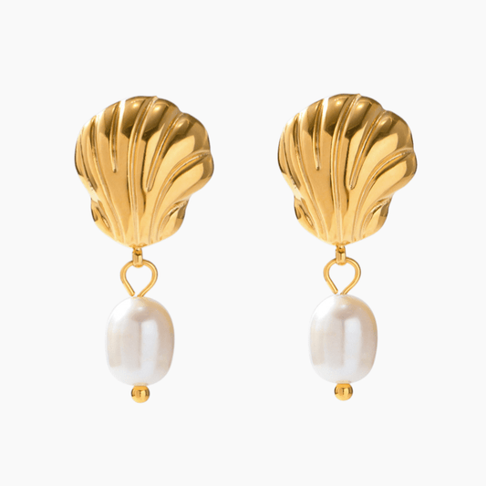 Whispering Shell Pearl Earrings - mifjewelry