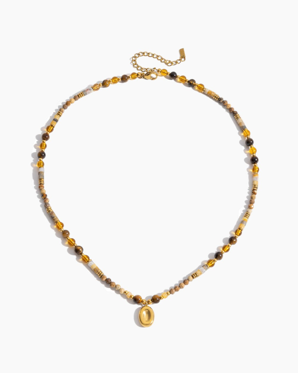 Amber Glow Beaded Necklace