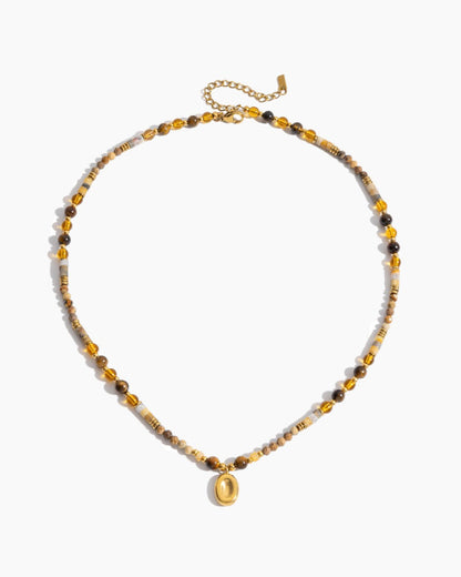 Amber Glow Beaded Necklace