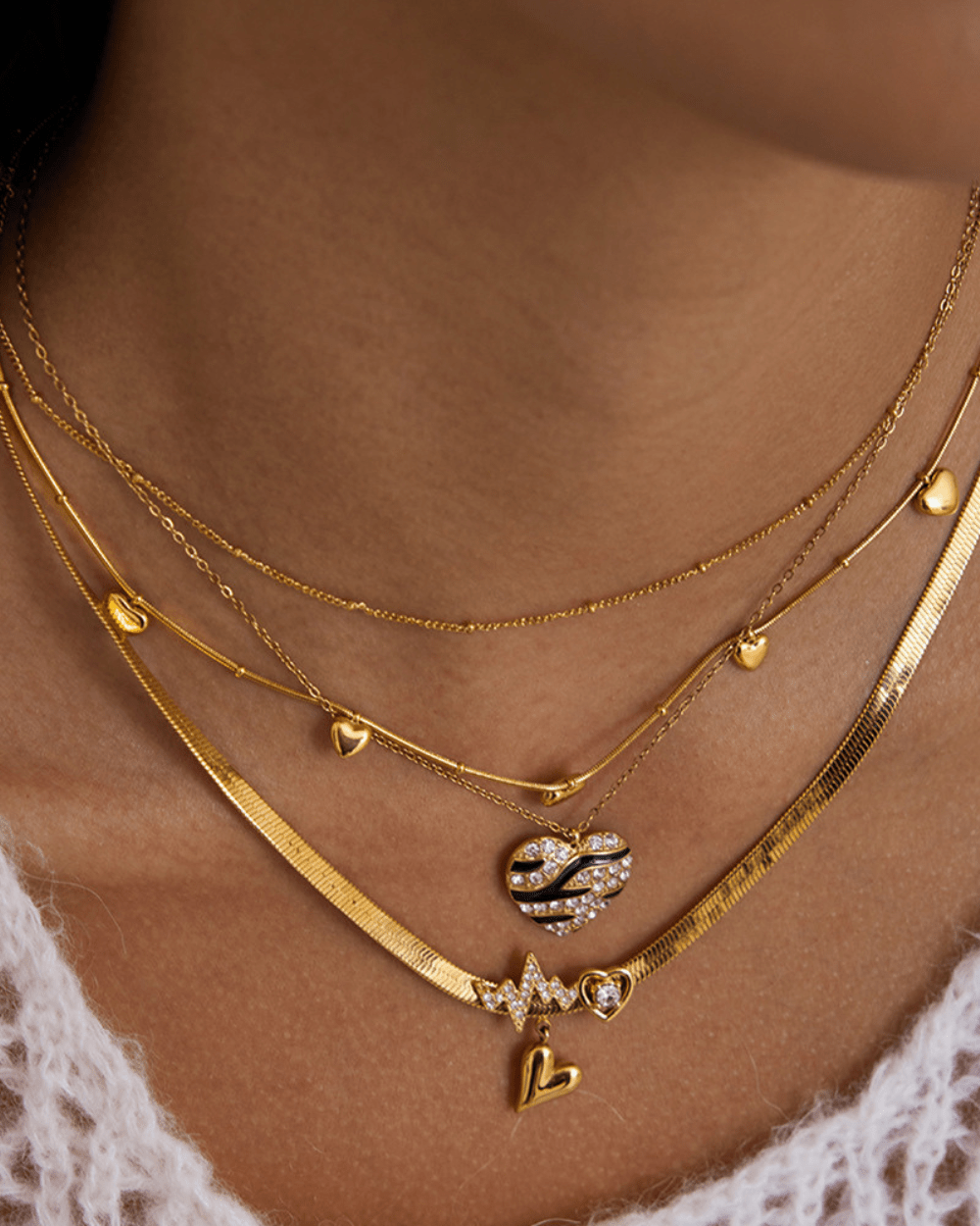 Zebra Heart Crystal Necklace - mifjewelry