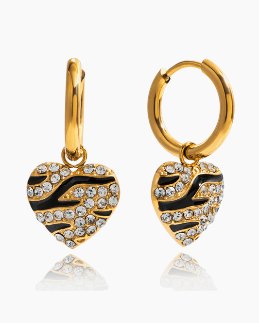 Zebra Heart Hoop Earrings - mifjewelry