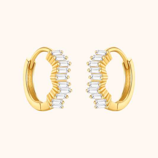 Zirconia Baguette Hoops - mifjewelry