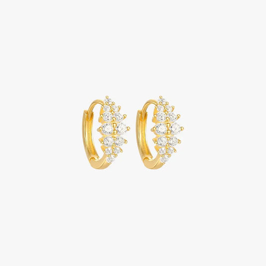 Zirconia Cluster Hoop Earrings - mifjewelry