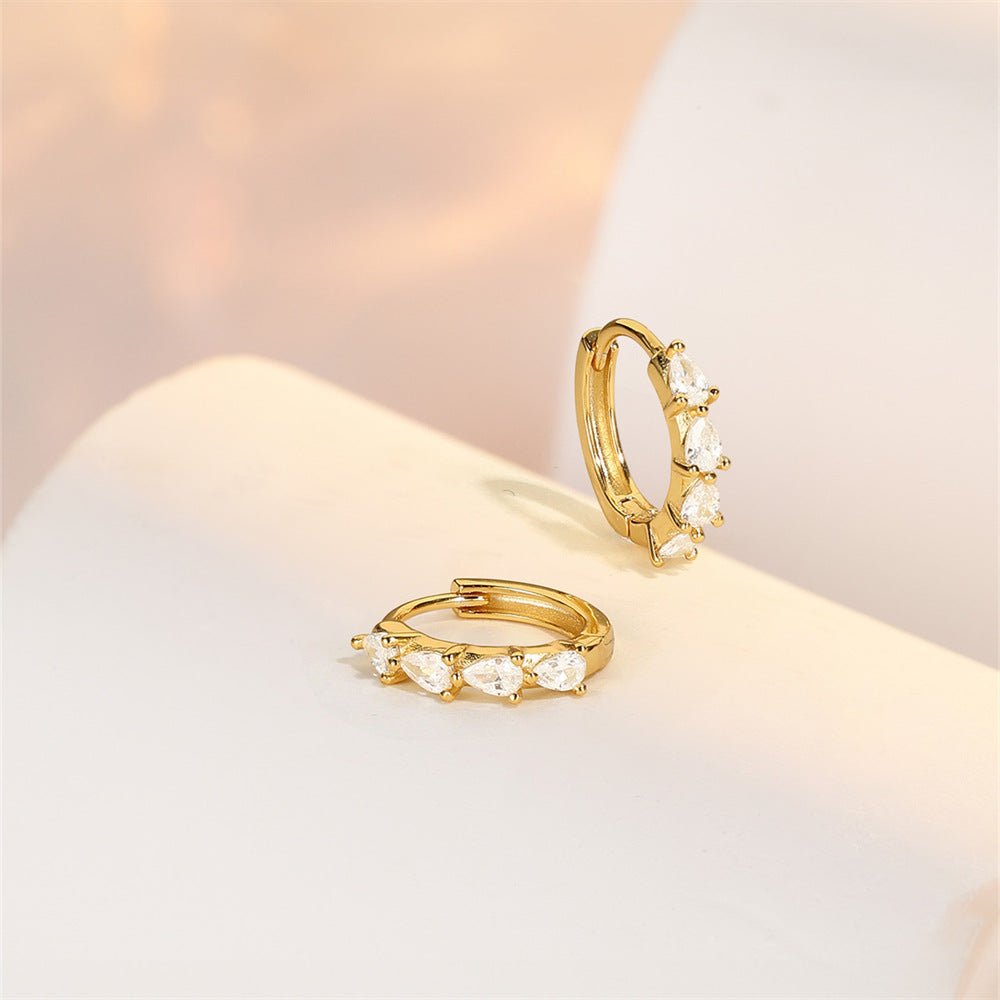 Zirconia Oval Hoop Earrings - mifjewelry