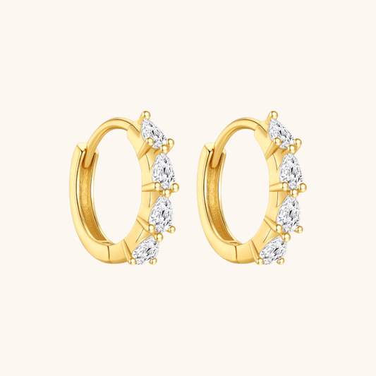 Zirconia Oval Hoop Earrings - mifjewelry
